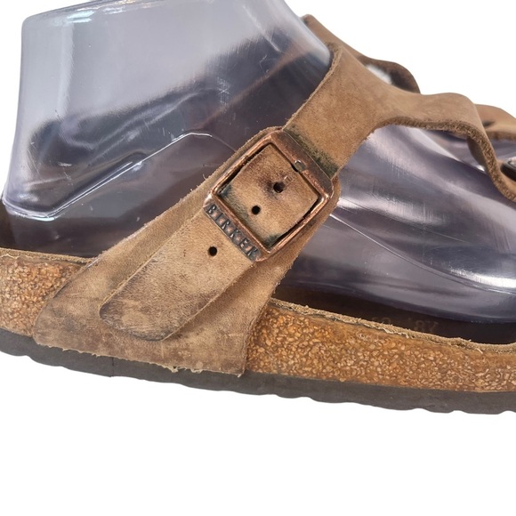 Birkenstock Gizeh Brown Leather Thong Cork Sandals Size 8 Euro 39 - Picture 4 of 14